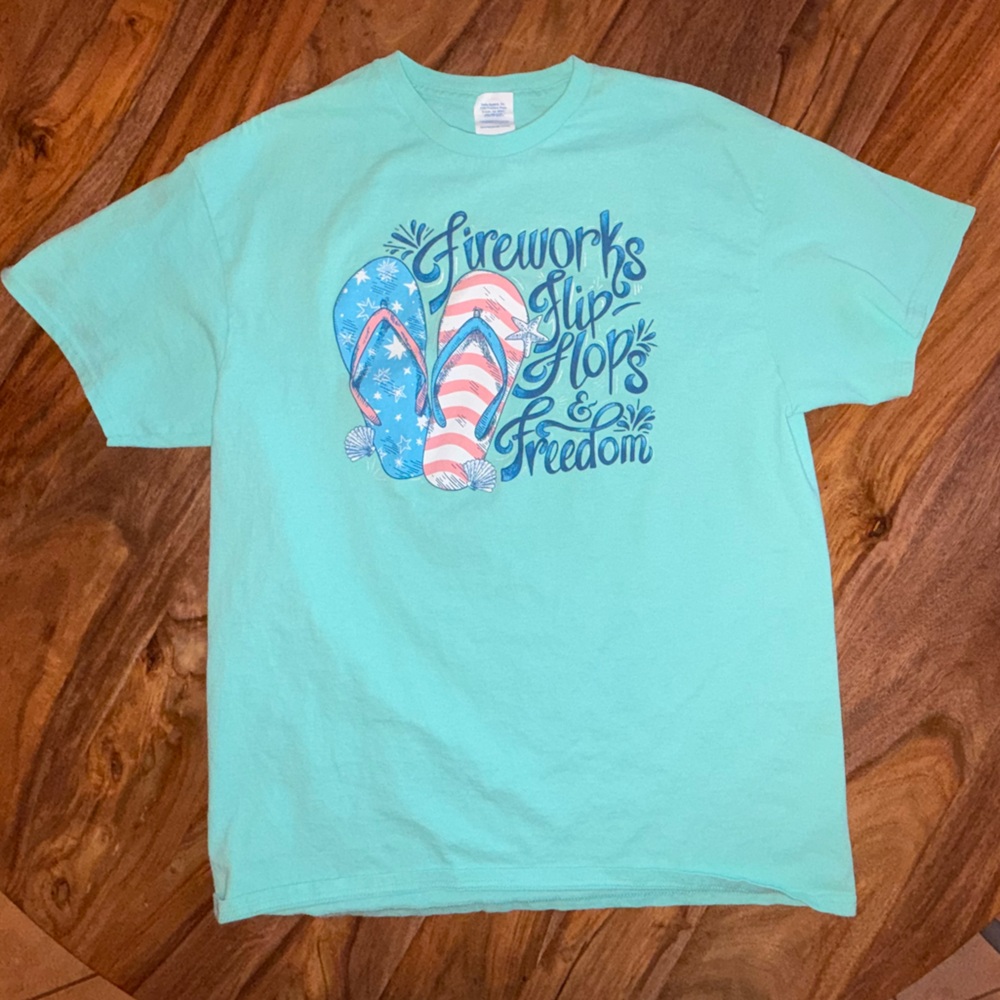 Delta Women’s Light Blue Patriotic Graphic Tee
